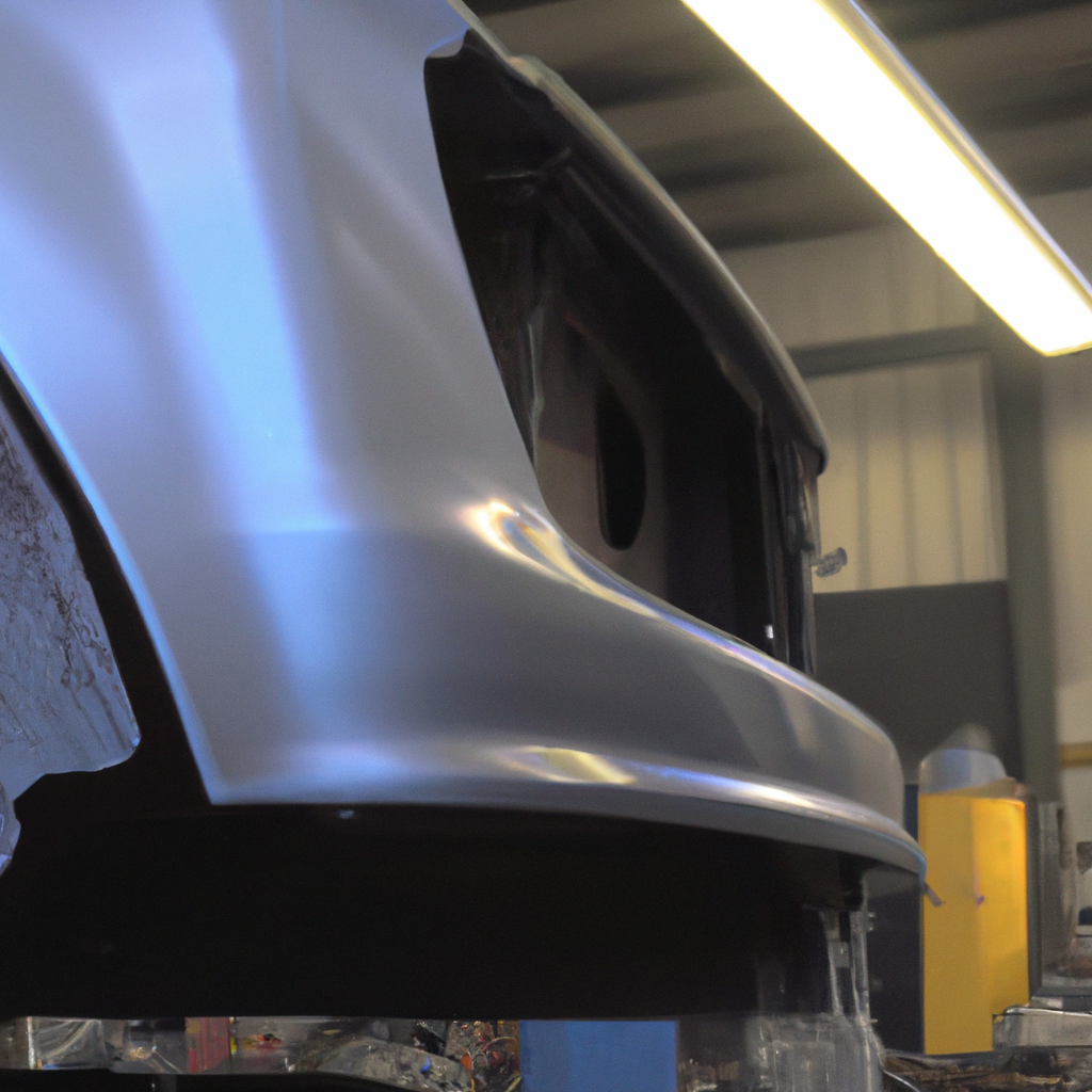 Sedan body work in a workshop