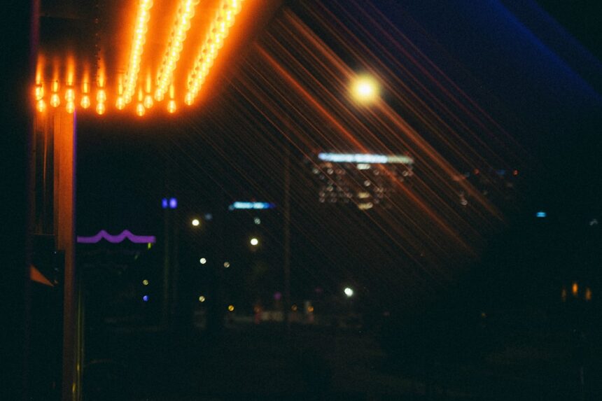 red and yellow string lights