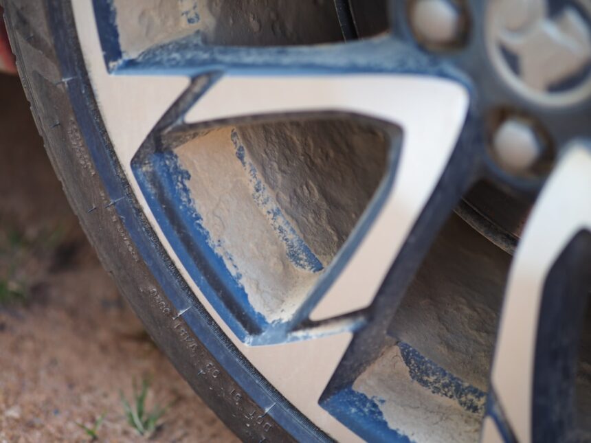gray and brown car wheel