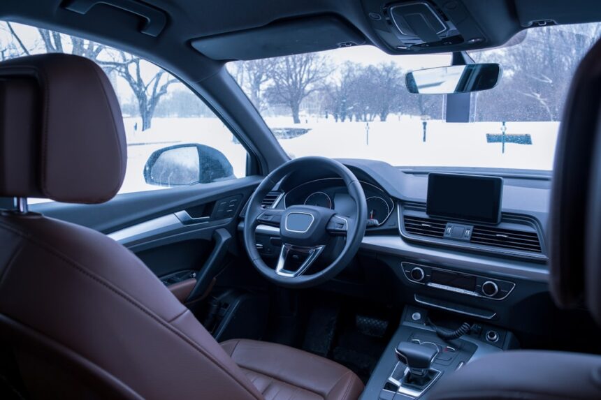 black and gray car interior