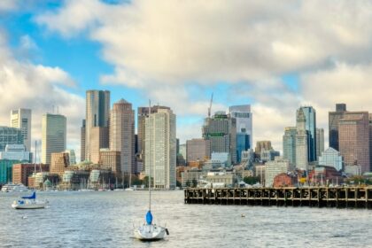 a view of a city from the water