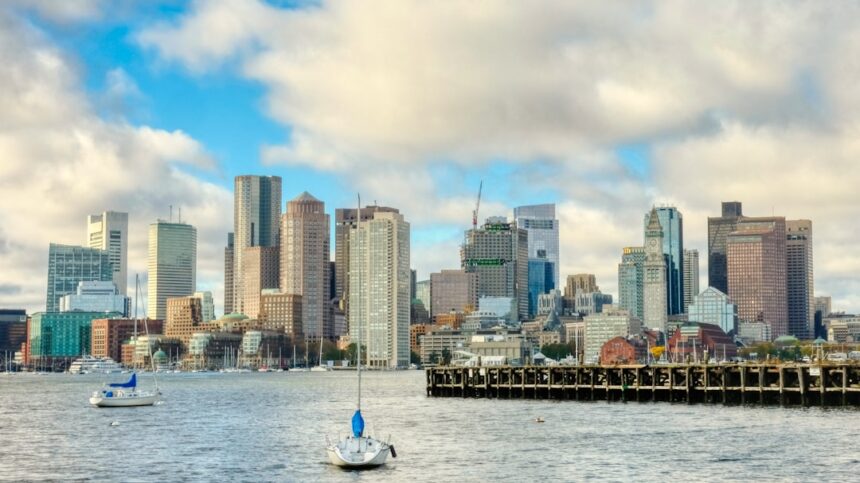 a view of a city from the water