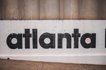 white and black Atlanta signage
